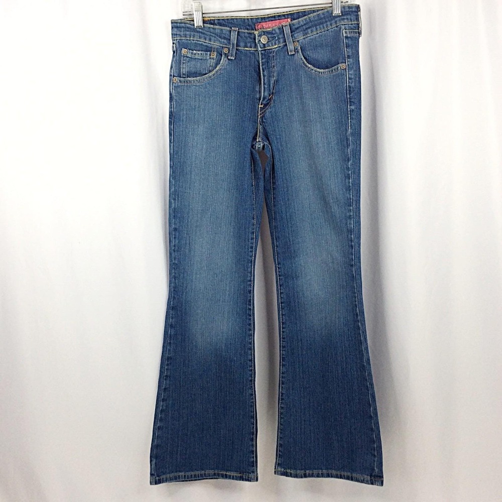 Vintage Levi's 519 Red Tab Jeans Womens 9 JR Low Rise Flare Bell Bottoms Y2K